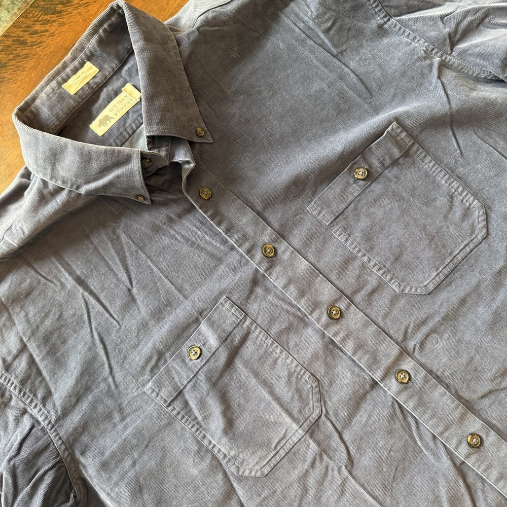 Onward Reserve Mens XL Blue Corduroy Long Sleeve Button Up Classic Fit Shirt